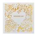 Elegant laser-cut floral wedding day invitation card with heart-shaped hollow design - White