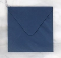 Deep blue square envelope with V-flap lid made of textured premium specialty paper - Deep Blue Square