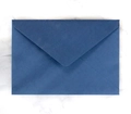 Detail of premium dark blue textured envelope with V-flap design on white marble - Dark Blue Long