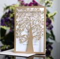 Set di biglietti d'auguri tagliati al laser con copertina in carta kraft e busta bianca - Beige Oro
