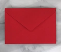 Detailed view of premium red rectangular envelope with a classic V-shaped flap closure - Red Large Rectangular