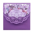 Macro detail of purple laser-cut wedding invitation with elegant floral hollow patterns - Dark Purple