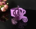 Purple pumpkin carriage laser-cut paper napkin ring for wedding and party table decor - Dark Purple