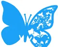 Tarjetas de mesa mariposa azul brillante cortadas con láser para bodas y decoraciones - Azul Cielo