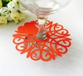Segnaposto rosso a forma di cuore tagliato al laser per decorazione bicchiere vino - Rosso Perlato