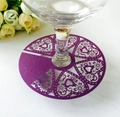 Marque-place papillon violet découpé au laser pour verre à vin et décor de mariage - Violet foncé