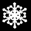 White snowflake place cards for Christmas party table decor on dark background - White