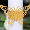 Goldener lasergeschnittener Schmetterling-Serviettenring aus Papier für Hochzeitstische - Gold