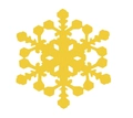 Golden glitter snowflake place card for Christmas wine glass decor and parties - Gold