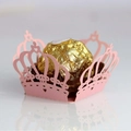 Scatola per caramelle rosa tagliata al laser a forma di corona per decorazioni festa - 3.5cm / Rosa