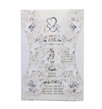 Detail of laser-cut floral pattern on elegant wedding invitation with white inner card - White