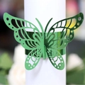Eleganter grüner Schmetterling Serviettenring mit Laserschnitt für die Hochzeitsdeko - Reflektierendes Grün