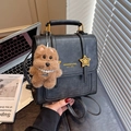 Zaino retrò nero con stelle dorate e ciondolo orsetto di peluche stile vintage - Stile Con Ciondolo / Nero con ciondolo
