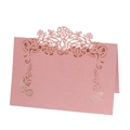 Segnaposto rosa con taglio laser a fiori e finitura perlata per decorazione tavola nozze - Rosa