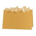 Marque-place papillon découpé au laser en papier nacré brun doré métallique - Doré
