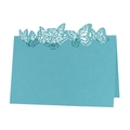 Segnaposto a farfalla blu Tiffany in carta perlata tagliata al laser per tavoli da matrimonio - Blu Tiffany