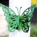 Laser cut butterfly napkin ring in green metallic finish for elegant table decoration - Reflective Green