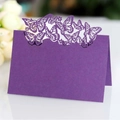 Elegante segnaposto viola intenso con farfalla intagliata al laser di precisione - Viola scuro
