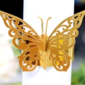 Elegant gold laser-cut butterfly napkin ring with reflective mirror finish for weddings - Reflective Gold