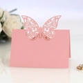 Pink laser-cut butterfly place card with shimmering pearlescent finish for weddings - Pink
