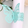 Servilletero de papel de mariposa cortado con láser en elegante azul tiffany - Azul Tiffany