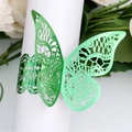 Servilletero de mariposa verde brillante cortado con láser para bodas elegantes - Verde Reflectante