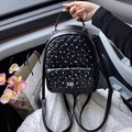 Mini zaino nero trapuntato con strass scintillanti e spalline sottili eleganti - Nero