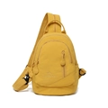 Bolso bandolera multifuncional de nailon amarillo mostaza con correa y logotipo - Amarillo