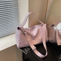 Elegante borsa tote viola con logo 105°C a rilievo e tracolla larga regolabile da donna - Rosa