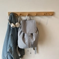 Sac à dos en nylon gris clair imperméable avec fermeture à rabat et boucle argentée - Gris