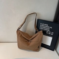 Borsa a tracolla in tela marrone con tracolla regolabile e design minimalista - Marrone