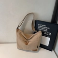 Sac fourre-tout kaki en nylon à grande capacité avec bandoulière large et logo - Kaki
