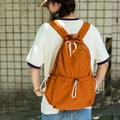 Zaino leggero in nylon arancione con tasche a coulisse per i viaggi di ogni giorno - Marrone