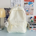 Beigefarbener Freizeitrucksack mit gelbem Sternenmuster und flauschigem Wolkenanhänger - Gelber Stern Mit Anhänger