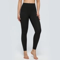 Pantaloni da yoga neri a vita alta con trama spazzolata e design senza cuciture - S / Nero