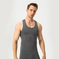 Men's dark gray compression training vest with high elasticity for gym and running - 3XL / Tops / Heather Grey