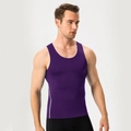Men's purple compression vest for gym training with white side stripe and quick-dry fabric - 3XL / Tops / Purple