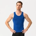 Herren Kompressionsweste in Royalblau mit grauen Nähten und sportlicher Passform - Blau