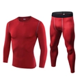 Herren Kompressionsset in Rot mit Flachnähten für Fitness und Laufsport - 3XL / Oberteil Und Unterteil / Rot