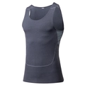 Men's dark grey compression tank top with breathable mesh and quick-dry stretch fabric - Heather Grey
