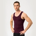 Slim Fit Herren Kompressions-Tanktop in Burgunderrot für Sport- und Fitnesstraining - Burgunderrot