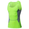 Men's compression tank top in lime green and grey stretch quick-dry fabric - S / Fluorescent Green