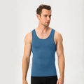 Herren Pro Kompressions-Trainingsweste in Taubenblau für Fitness und Basketball - Graublau