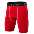 Pantaloncini a compressione rossi da uomo con elastico nero e cuciture piatte bianche - S / Rosso