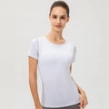 Women's white slim-fit training t-shirt with grey flatlock stitching and quick-dry fabric - 3XL / White
