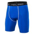 Pantaloncini sportivi a compressione uomo blu reale con elastico e cuciture a contrasto - S / Blu