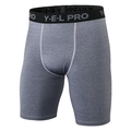Men's Pro compression running shorts in heather gray with Y-E-L PRO elastic waistband - Heather Grey