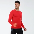 Camiseta de compresión roja de manga larga para hombre con alta elasticidad deportiva - S / Rojo