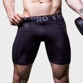 Schwarze PRO Herren Kompressions-Sportshorts mit elastischem Bund und Schutzstruktur - S / Schwarz