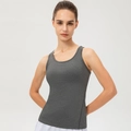 Débardeur de sport gris foncé pour femmes en tissu à séchage rapide avec dos nageur - S / Hauts / Gris